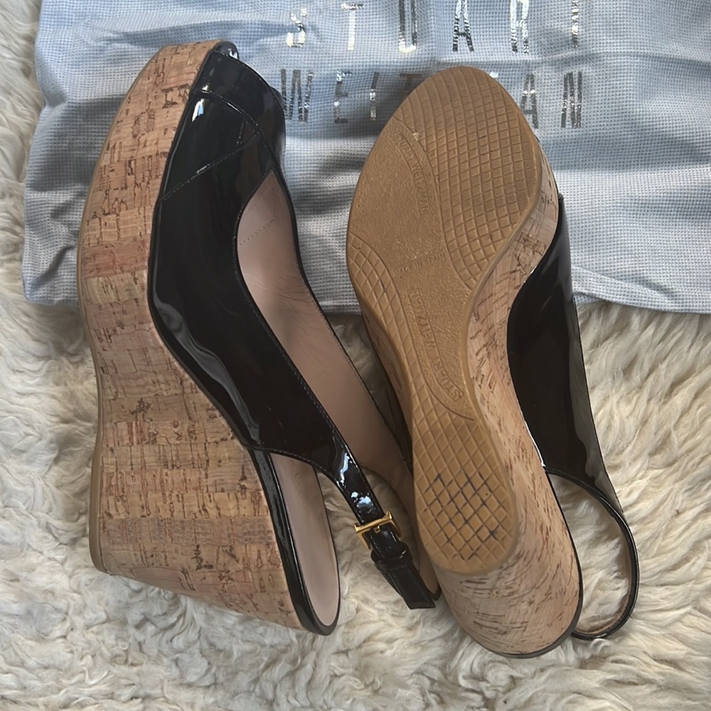 Stuart Weitzman Open Toe Sandals Size 7 Black - image 3